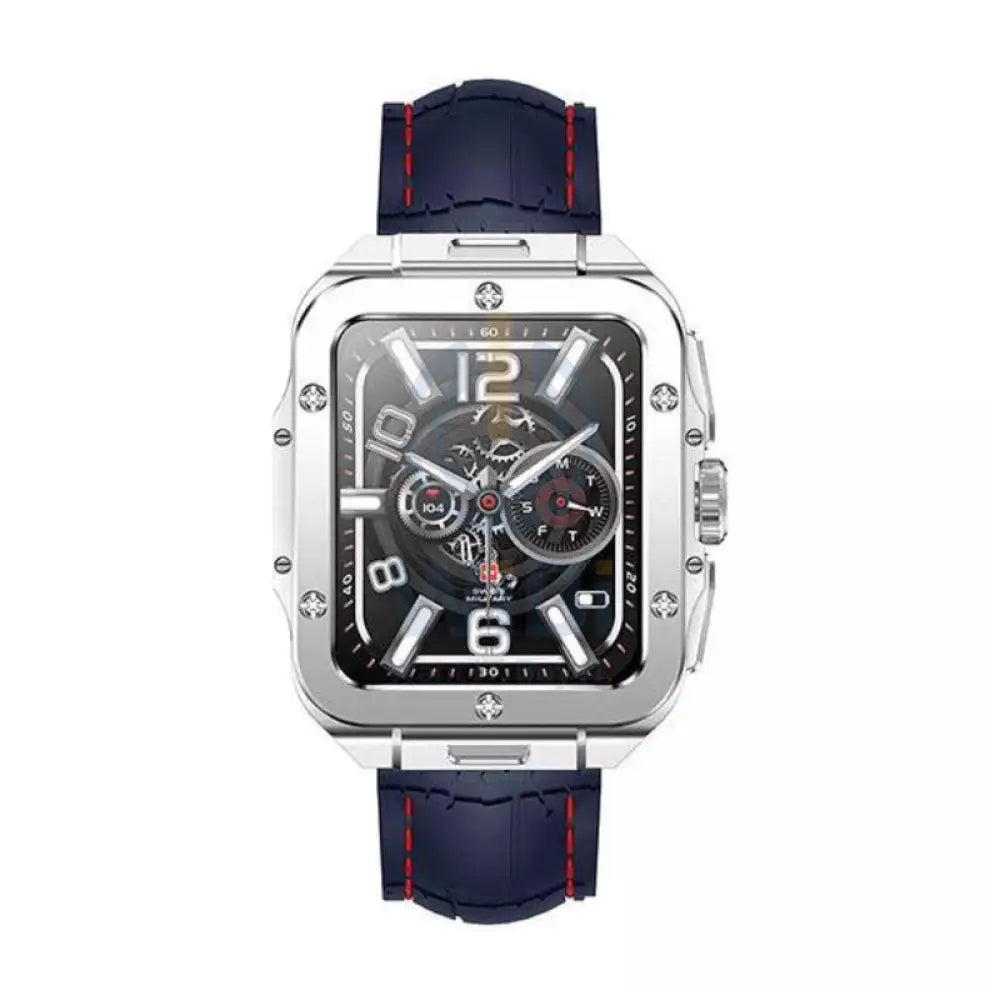 Swiss Military Alps 2 Blue Silicon Strap - Silver Frame / Smart Watch Smart Watches