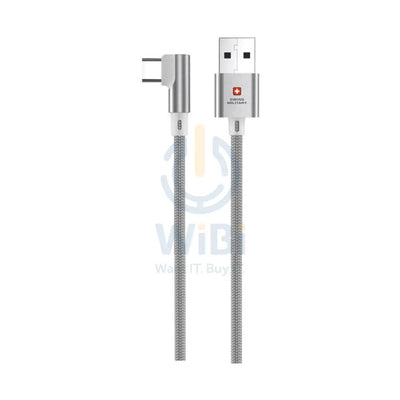 Swiss Military Braided USB-A To Type-C Data Sync And Charging Cable - 2 Meter / 60W / White Accessories > Cables &