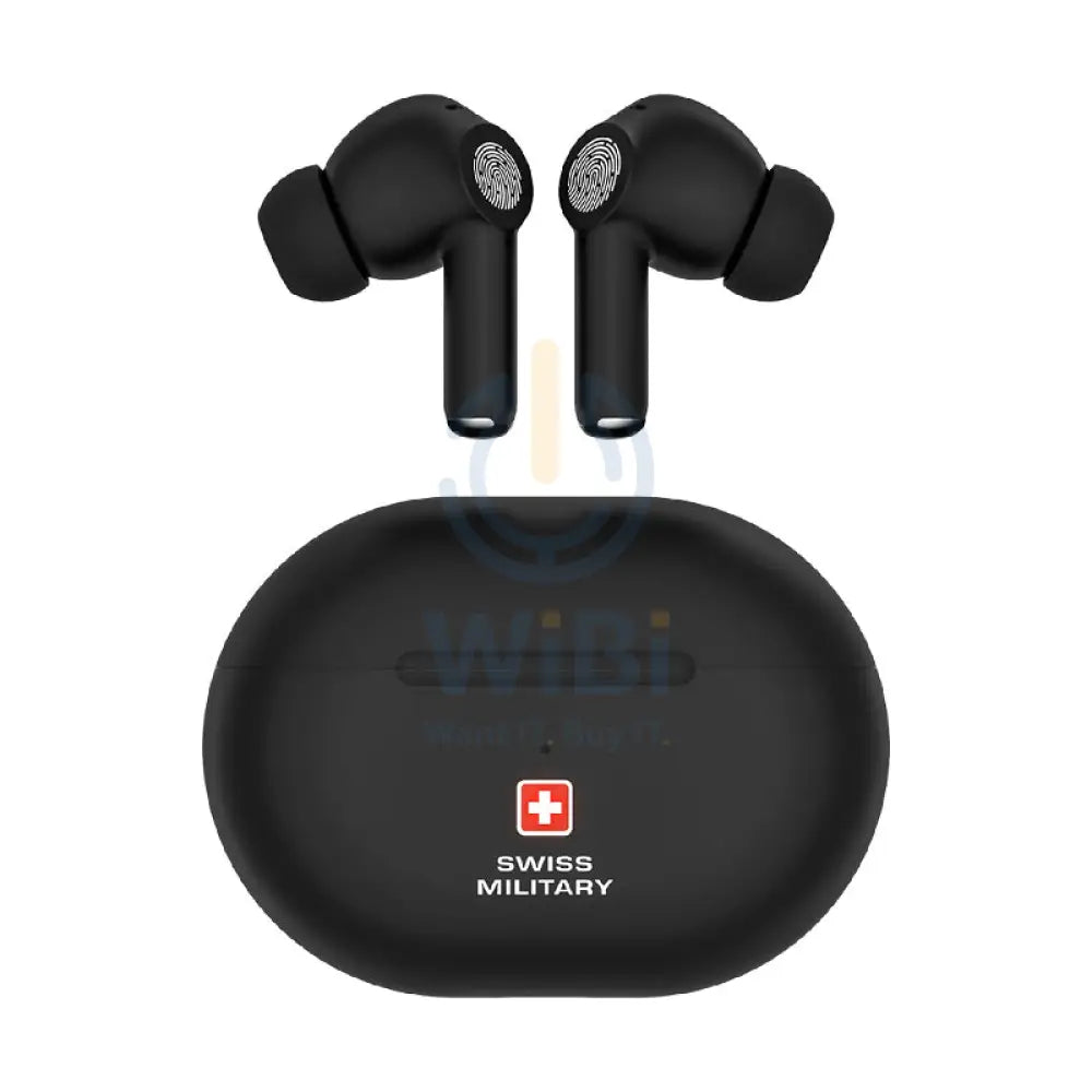 Swiss Military Delta 5 Stereo Earbuds - ANC + ENC / Wireless / Black Accessories > Audio > Headphones