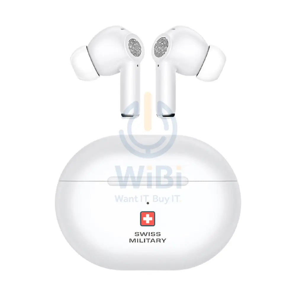 Swiss Military Delta 5 Stereo Earbuds - ANC + ENC / Wireless / White Accessories > Audio > Headphones