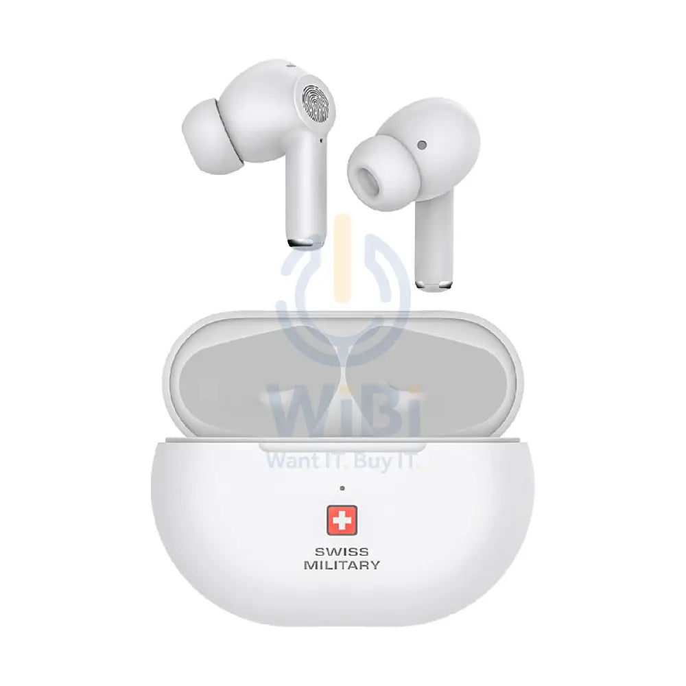Swiss Military Delta 5 Stereo Earbuds - ANC + ENC / Wireless / White Accessories > Audio > Headphones