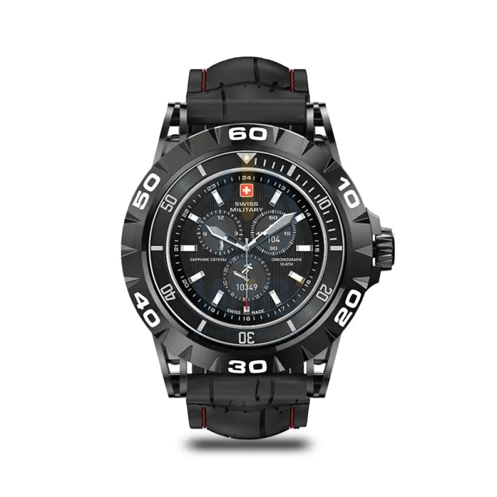 Swiss Military Dom 2 Black face with Black Silicon Strap - Smart Watch Smart Watches