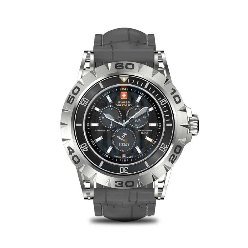 Swiss Military Dom 2 Silver Frame Gray Silicon Strap - Smart Watch Smart Watches
