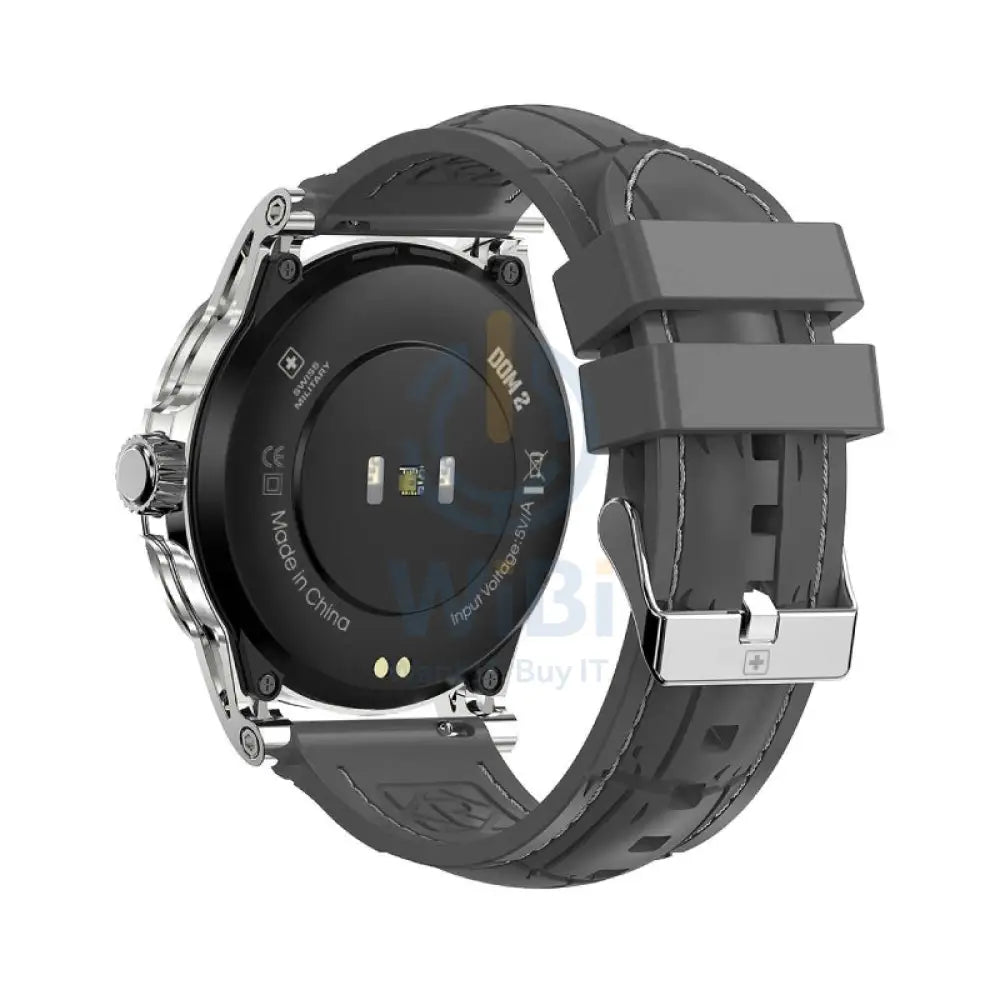 Swiss Military Dom 2 Silver Frame Gray Silicon Strap - Smart Watch Smart Watches