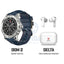 Swiss Military Dom 2 Smart Watch - Silver Frame Blue Silicon Strap with Swiss Military Delta Earbud - White Smart