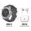 Swiss Military Dom 2 Smart Watch - Silver Frame Gray Silicon Strap with Swiss Military Delta Earbud - White Smart