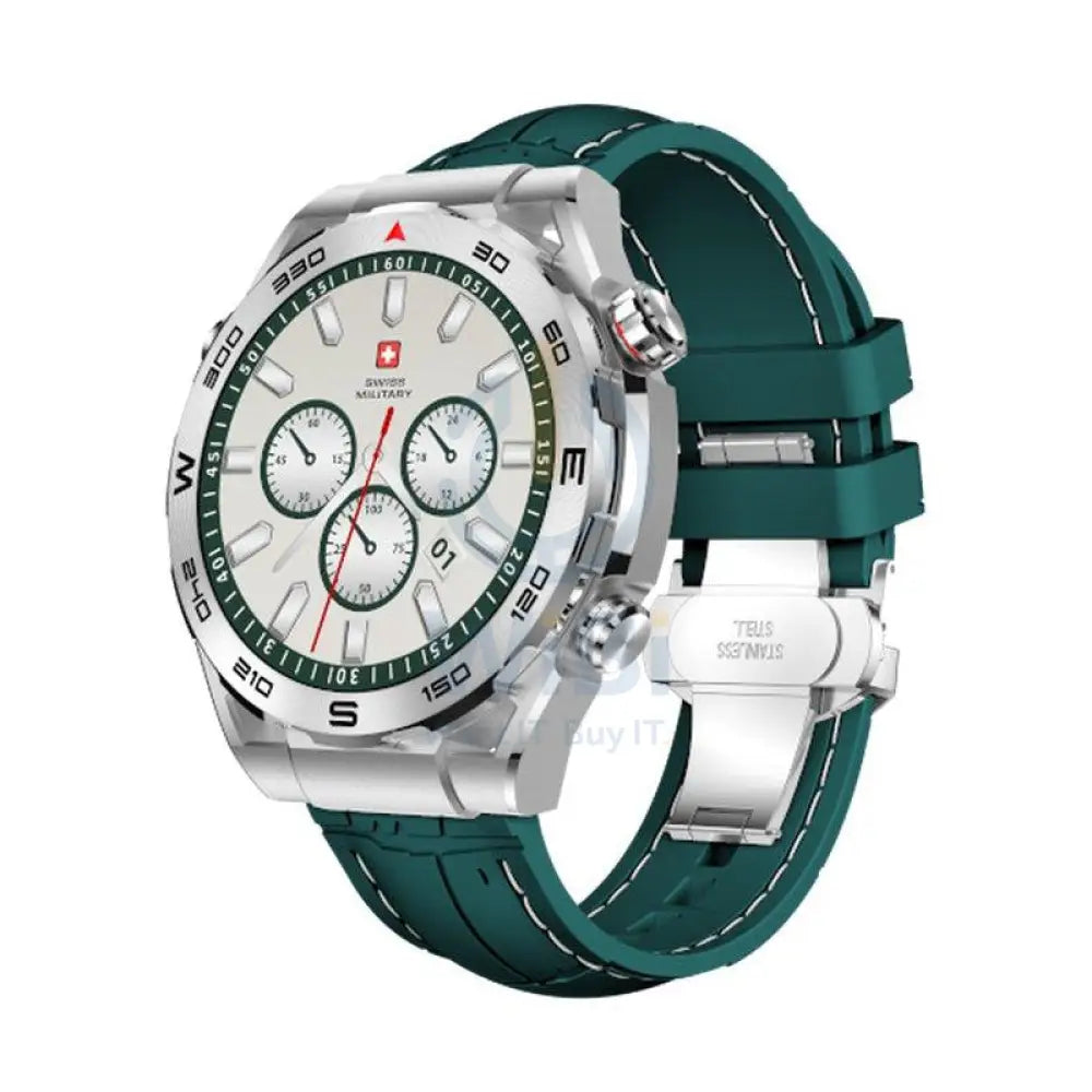 Swiss Military DOM 3 Silicone Strap With 2 Premium Straps - Green / Smart Watch Smart Watches > Offer Zone