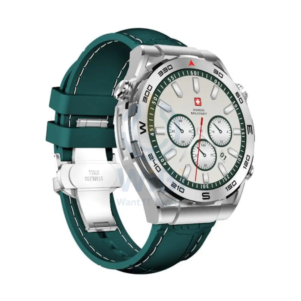Swiss Military DOM 3 Silicone Strap With 2 Premium Straps - Green / Smart Watch Smart Watches > Offer Zone