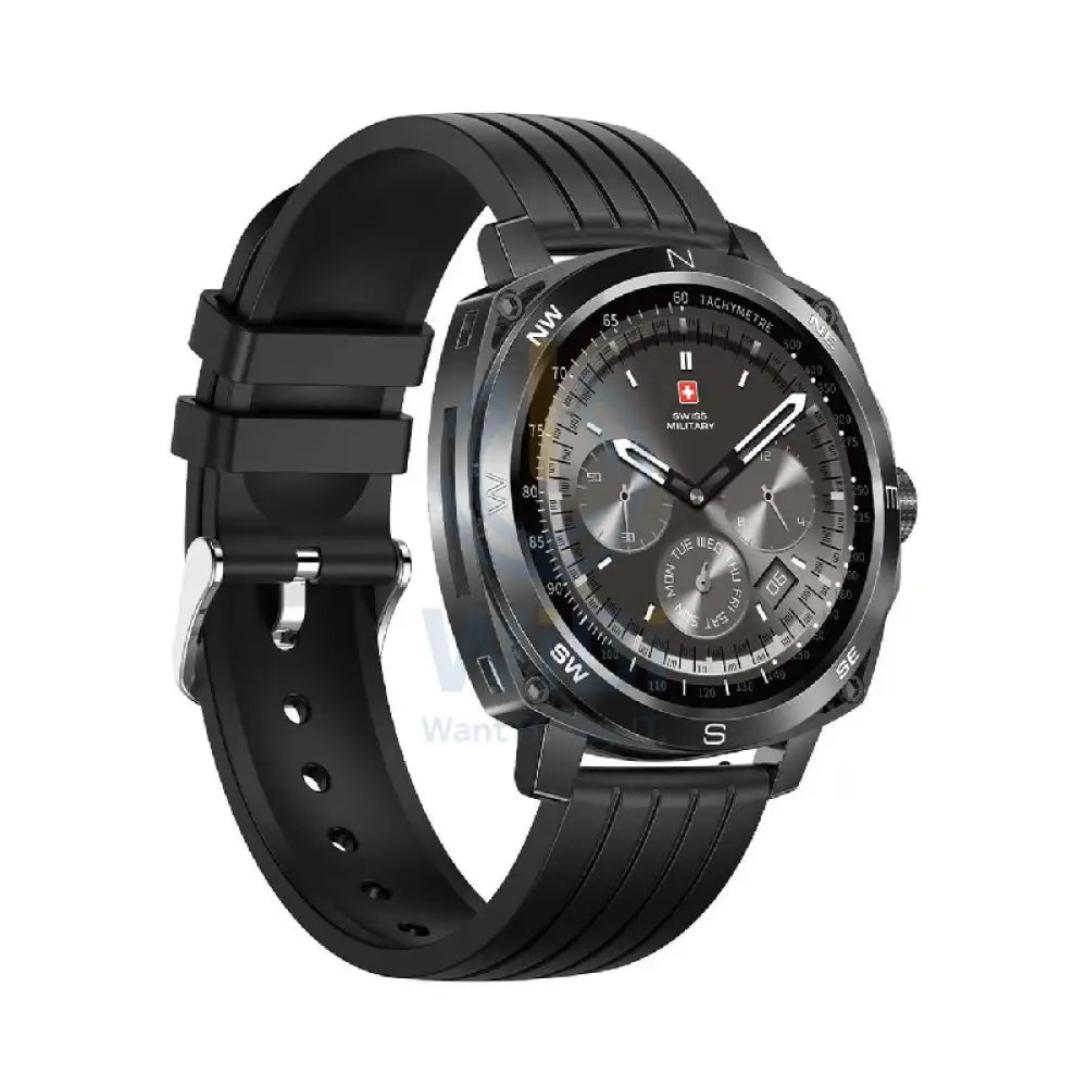 Swiss Military Dom 4 Gun Metal Black Silicon Strap - Smart Watch Smart Watches