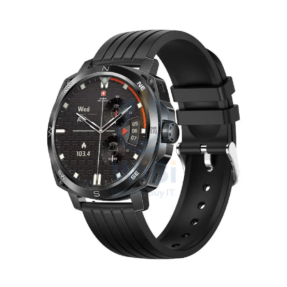 Swiss Military Dom 4 Gun Metal Black Silicon Strap - Smart Watch Smart Watches
