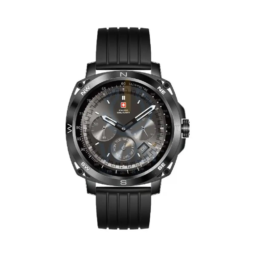 Swiss Military Dom 4 Gun Metal Black Silicon Strap - Smart Watch Smart Watches