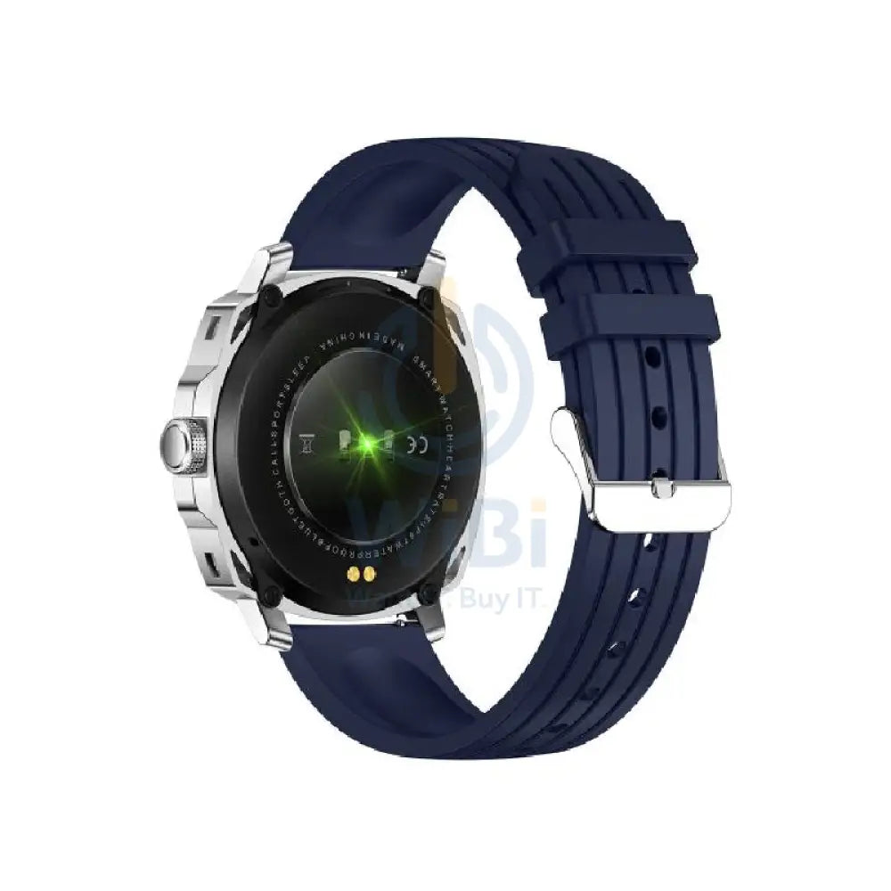 Swiss Military Dom 4 Silver Frame Blue Silicon Strap - Smart Watch Smart Watches