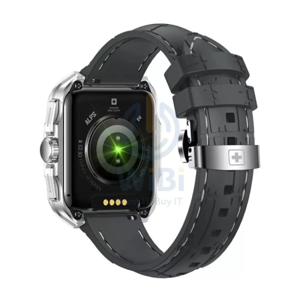 Swiss Military Smart Watch With Silver Frame and Grey Silicon Strap Smart Watches