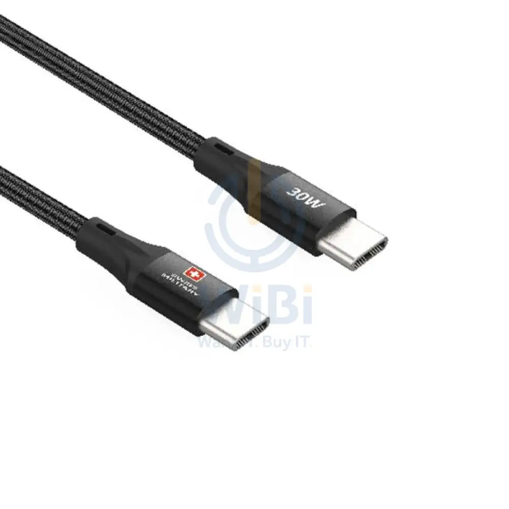 Swiss Military USB-C To USB-C Data Sync Charging Cable - 1.2 Meter / 30W / Black Accessories > Cables & Converters >