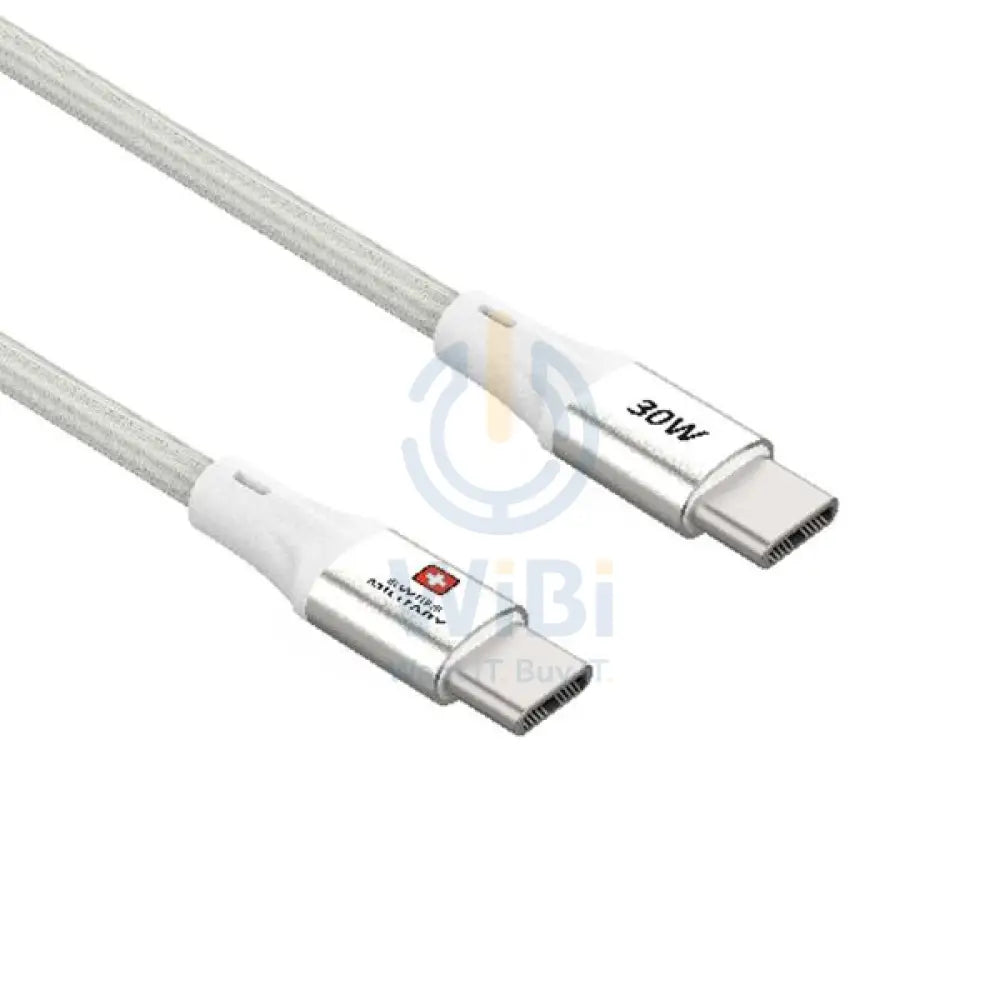 Swiss Military USB-C To USB-C Data Sync Charging Cable - 1.2 Meter / 30W / White Accessories > Cables & Converters >