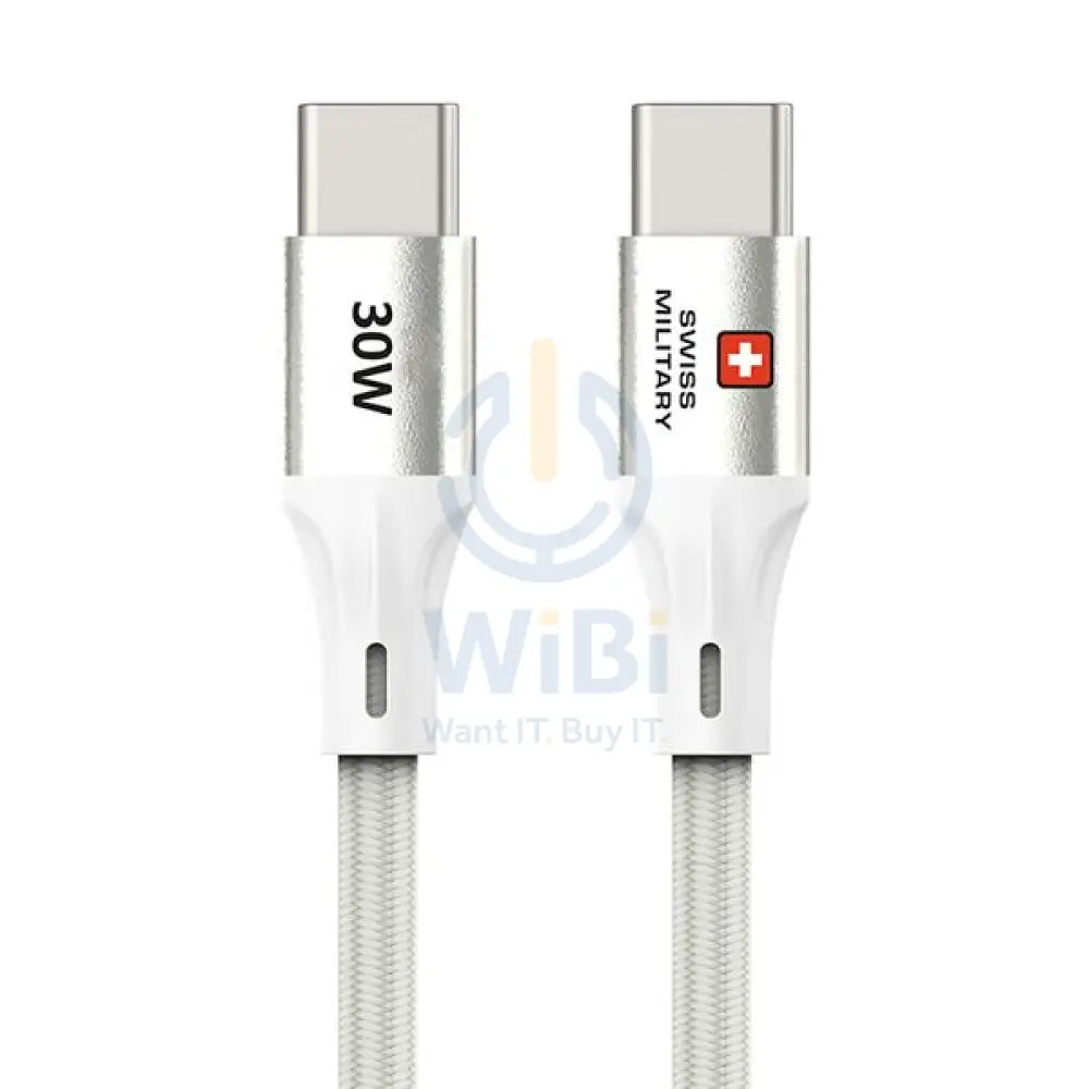 Swiss Military USB-C To USB-C Data Sync Charging Cable - 1.2 Meter / 30W / White Accessories > Cables & Converters >