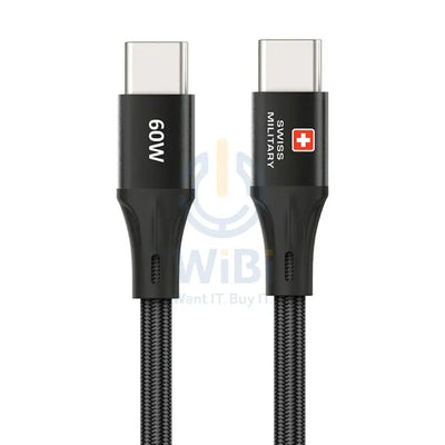Swiss Military USB-C To USB-C Data Sync Charging Cable - 1.2 Meter / 60W / Black Accessories > Cables & Converters >