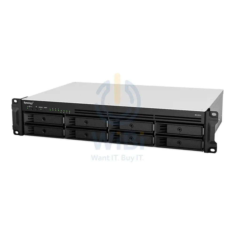 سينولوجي راك ستيشن RS1221 + - 32 تيرابايت / 4x 8 تيرابايت / ساتا / 8 - 8 خلجان / يو اس بي  شبكة محلية / eSATA / حامل (2U) تخزين