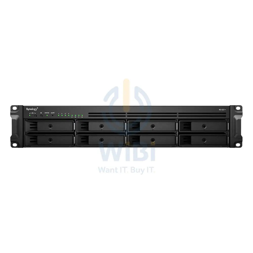 سينولوجي راك ستيشن RS1221 + - 32 تيرابايت / 4x 8 تيرابايت / ساتا / 8 - 8 خلجان / يو اس بي  شبكة محلية / eSATA / حامل (2U) تخزين