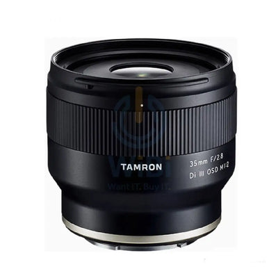 شفاط Tamron F053SF عدسة لسوني في مع غطاء محرك السيارة - 35 مم F-2.8 / Di Iii Osd إم1:2 -كاميرات  أسود  > DSLR كاميرا عدسة