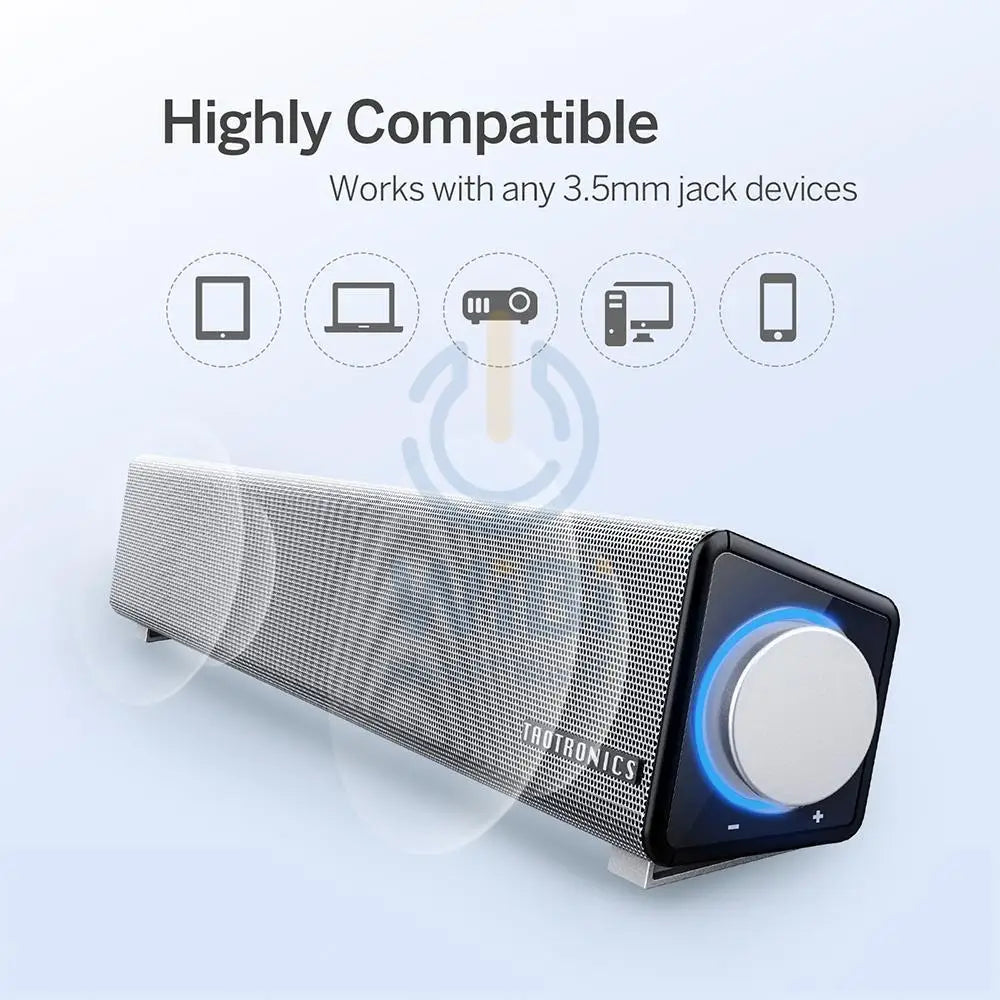 TaoTronics PC Sound Bar Wired Computer Speaker Accessories > Mobiles & Tablets
