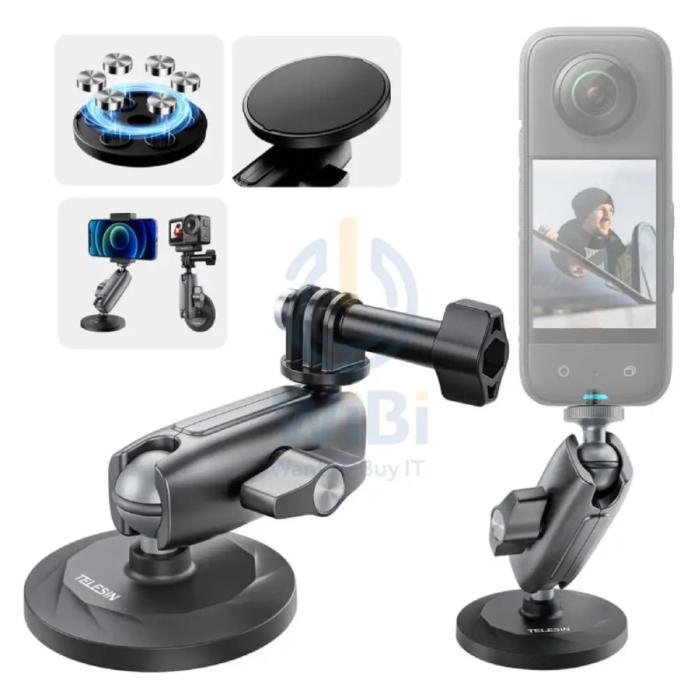 TELESIN Magnetic Mounting Base with Articulating Arm Accessories > Cameras