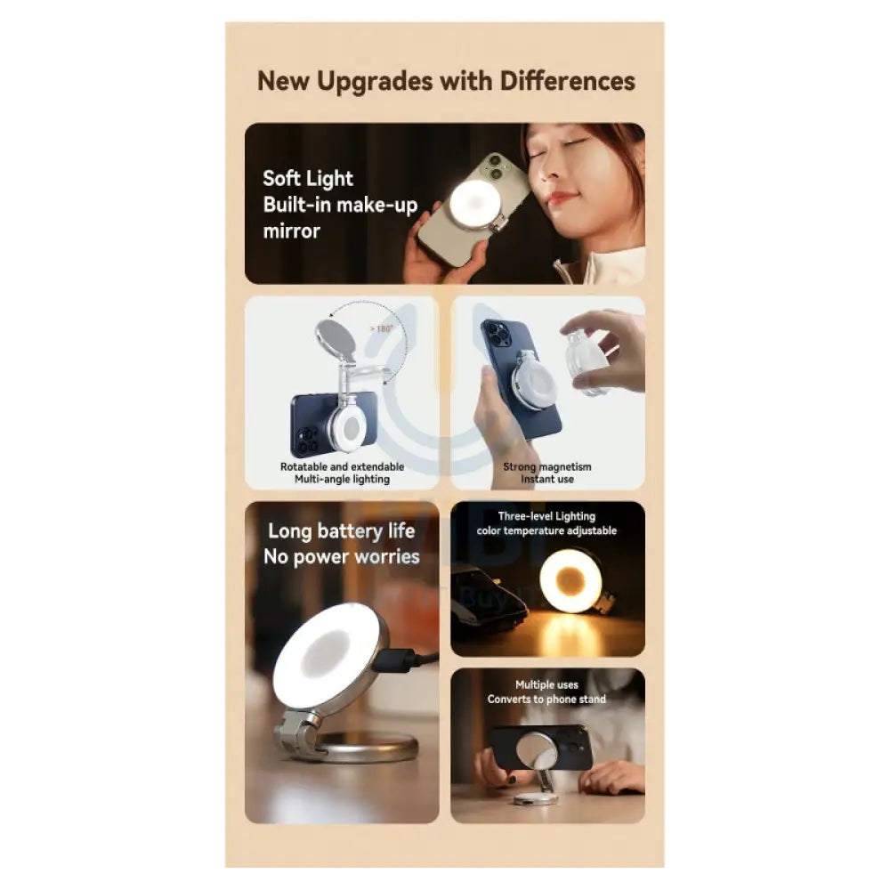 تيلسين مغناطيسي سيلفي ضوء ماج سيف - فضي اكسسوارات > هواتف  تابلت > هواتف > مقابض