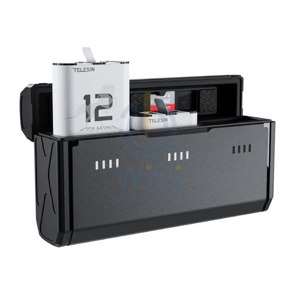 TELESINحجم فتحة شاحن & 2 Stamina Batteries Kit for GoPro HERO12/11/10/9 - أسود اكسسوارات  كاميرات