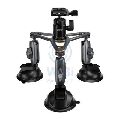 TELESIN Triple Suction Cup Camera Mount - Black Accessories > Cameras