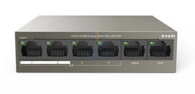 Tenda TEF1106P-4 6Port Switch 4FE PoE + 2FE Uplink 60W Networking Products > Switches