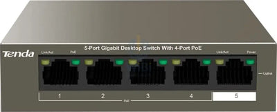 Tenda TEG1105P 5-Port Gigabit Unmanaged PoE Switch / 4 PoE Ports / 63W Networking Products > Switches