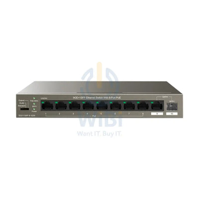 Tenda (TEG1110PF-8-102W) 9GE + 1SFP Ethernet Switch With 8-Port PoE - 20 Gbps / LAN Networking Products > Switches