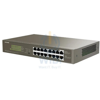Tenda (TEG1116P-16-150W) 16-Port Gigabit Ethernet Switch with 16-Port PoE - 32 Gbps / LAN Networking Products > Switches