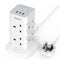 TESSAN 8-Way Multi-Plug Extension - 15W / 1700J / 2 Meter / White Accessories > Power Adapters