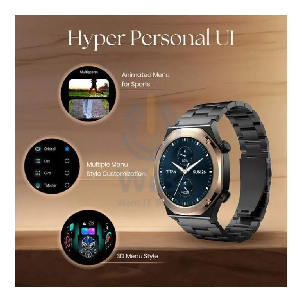 TITAN Maestro Smart Watch - 1.43’’AMOLED / Bluetooth / Black/Rose Gold Bezel Smart Watches