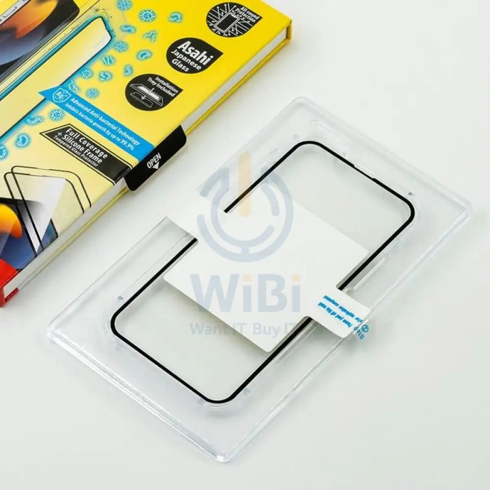Torrii Bodyglass Full Coverage + Silicon Frame Screen Protector - iPhone 13 Pro Max / Anti-bacterial Coating / Black