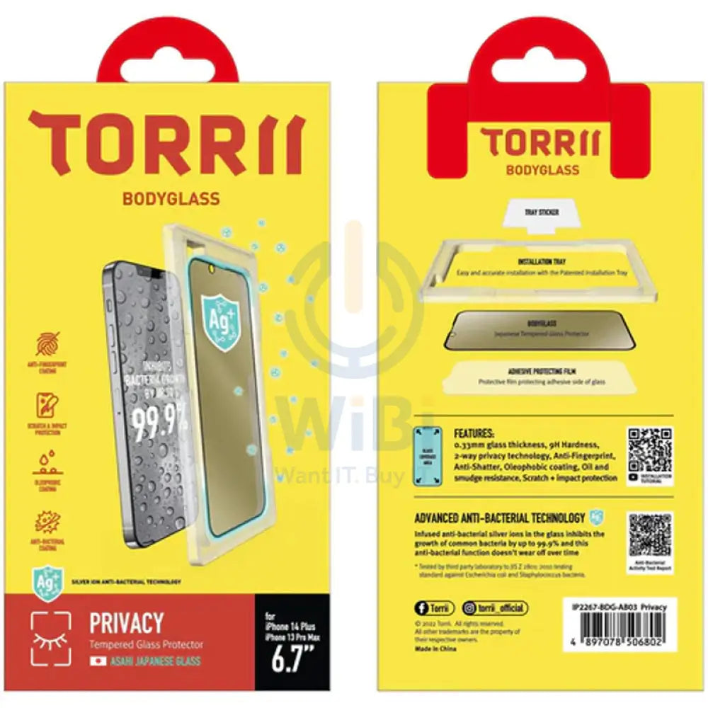 Torrii Bodyglass Screen Protector For Apple iPhone 14 Plus - Full Privacy Accessories > Mobiles & Tablets > Mobiles >