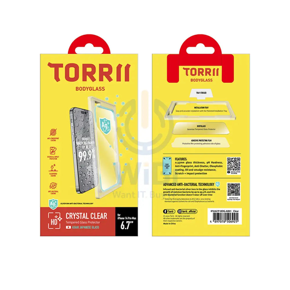 Torrii Bodyglass Screen Protector For Apple iPhone 14 Pro Max - Clear Accessories > Mobiles & Tablets > Mobiles >