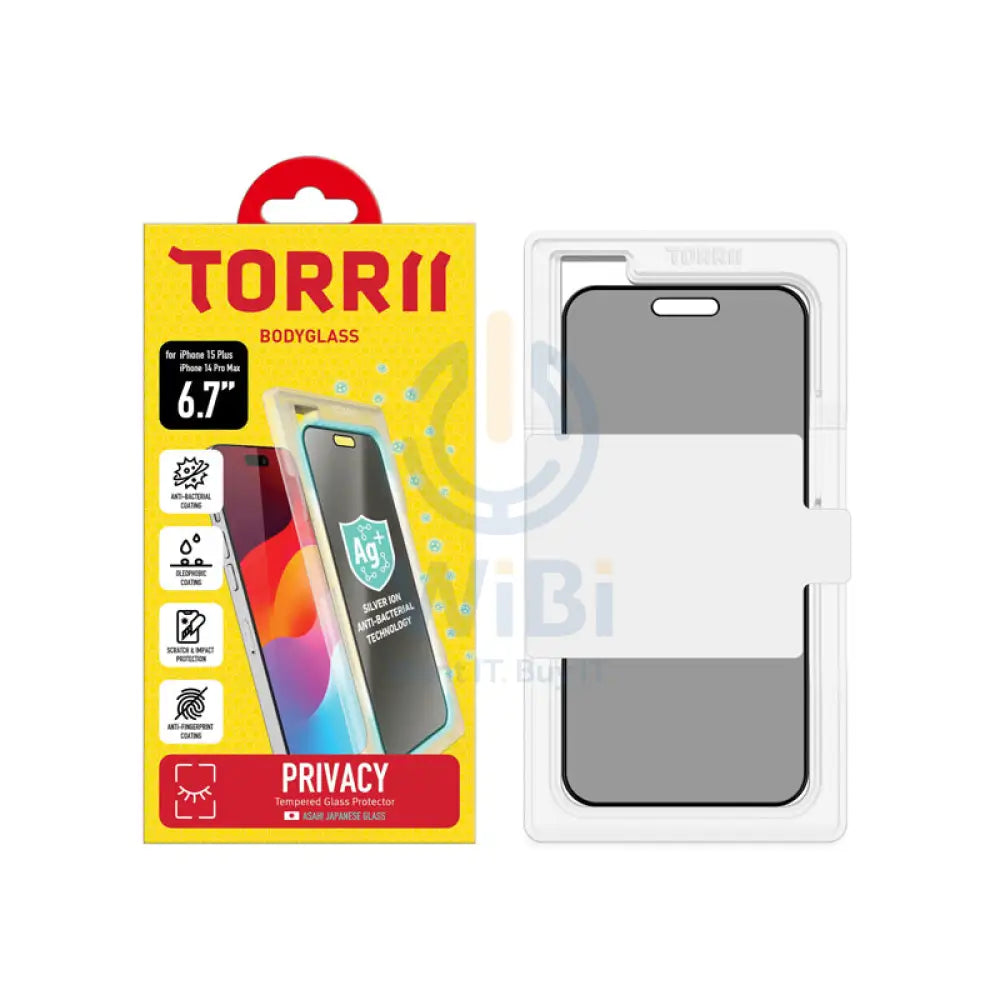 Torrii Bodyglass Screen Protector - iPhone 15 Plus / 14 Pro Max / Privacy Black Accessories > Mobiles & Tablets >