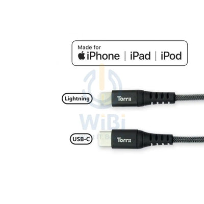 Torrii Kevable USB-C To Mfi Lightning Cable - Black
