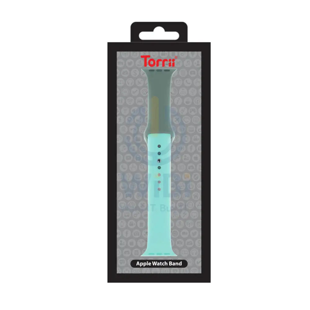 Torrii Siliconee Mix Watch Band For Apple Watch 49 / 45 / 44 / 42 mm - Dark Green / Aqua Blue Accessories > Smart