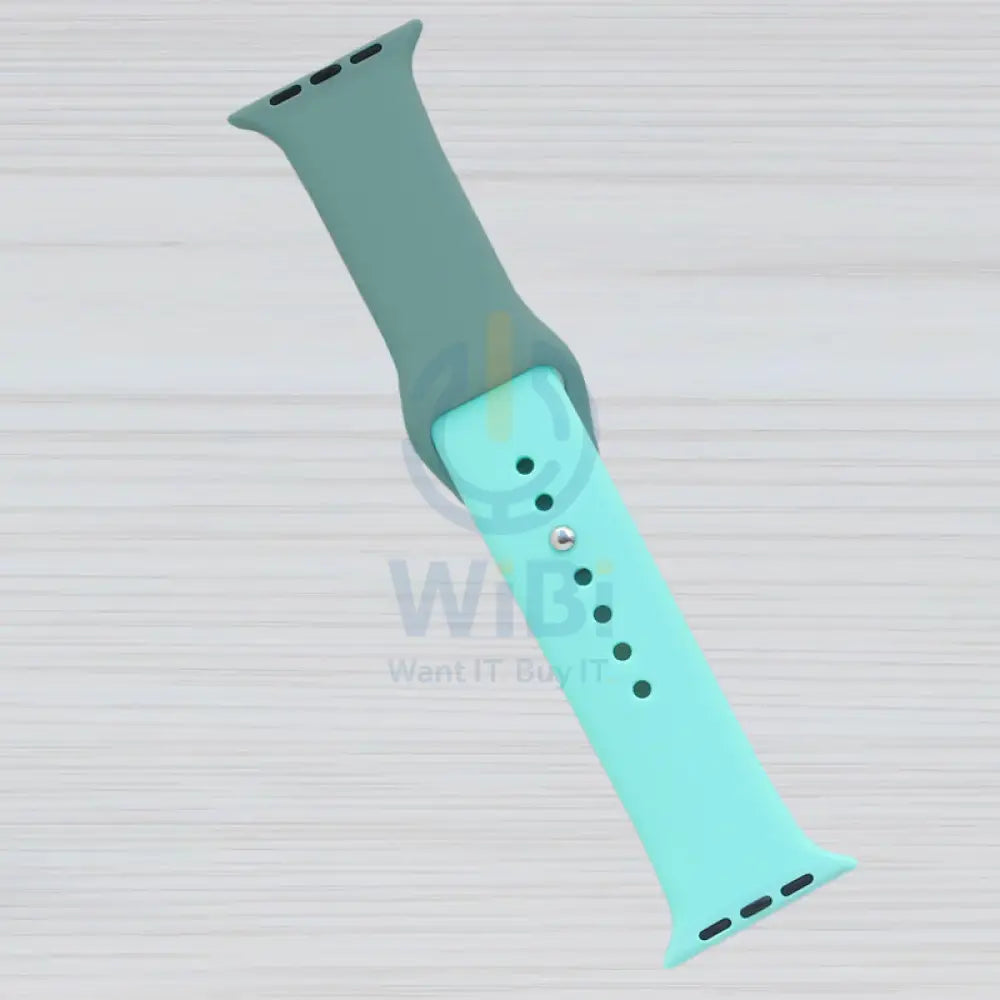 Torrii Siliconee Mix Watch Band For Apple Watch 49 / 45 / 44 / 42 mm - Dark Green / Aqua Blue Accessories > Smart