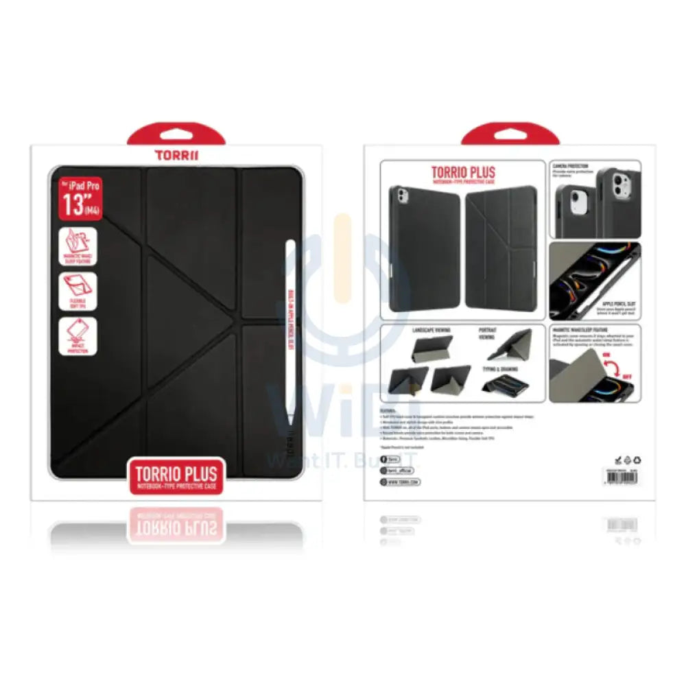 Torrii Torrio Plus Case - Apple iPad Pro 13-inch (M4) / Black Accessories > Mobiles & Tablets > Mobiles > Covers & Cases