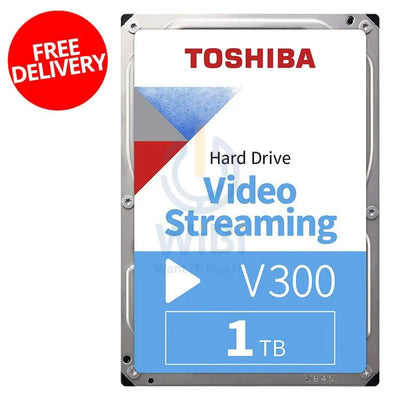 Toshiba V300 Surveillance Video Streaming Internal Hard Drive - 1TB / 3.5-inch / SATA-III / 5700 RPM / 64MB Buffer
