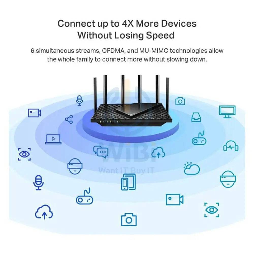 TP-Link Archer AX73 Wireless Router - 5400 Mbps / 2.4GHz & 5GHz / WAN / LAN / USB