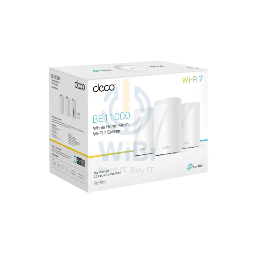 TP-Link Deco BE65 (BE9300) Whole Home Mesh WiFi 7 System - 6GHz (5760 Mbps) / USB3.0 / Gigabit WAN / Gigabit LAN