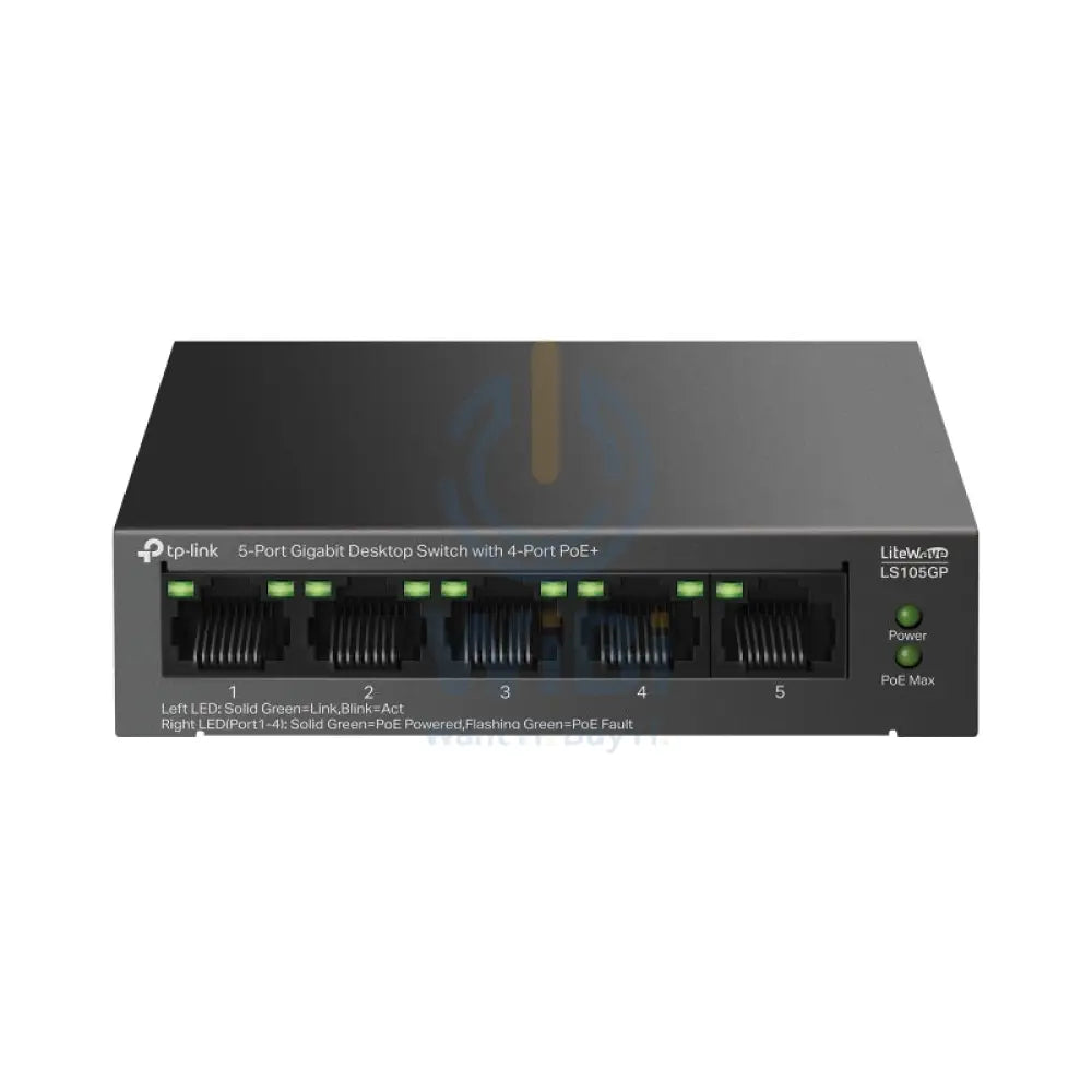 TP-Link (LS105GP) 5-Port Gigabit Desktop Switch with 4-Port PoE + - 10 Gbps / LAN Networking Products > Switches