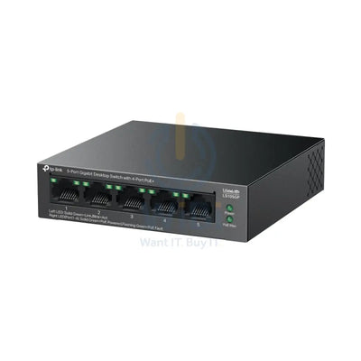 TP-Link (LS105GP) 5-Port Gigabit Desktop Switch with 4-Port PoE + - 10 Gbps / LAN Networking Products > Switches