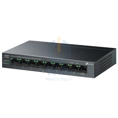 TP-Link (LS109P) 9-Port Desktop Switch with 8-Port PoE + - 1.8 Gbps / LAN Networking Products > Switches