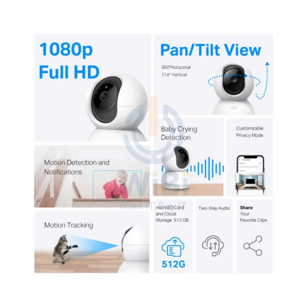 تي بي لينك TAPO C200C الإمالة هوم الأمان واي-فاي كاميرا - 1080P FHD كاميرات كاميرات